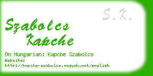 szabolcs kapche business card